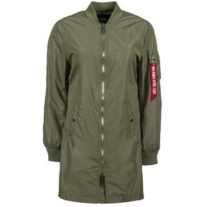 Alpha Industries Women 2LB Long Flight Jacket L NEW